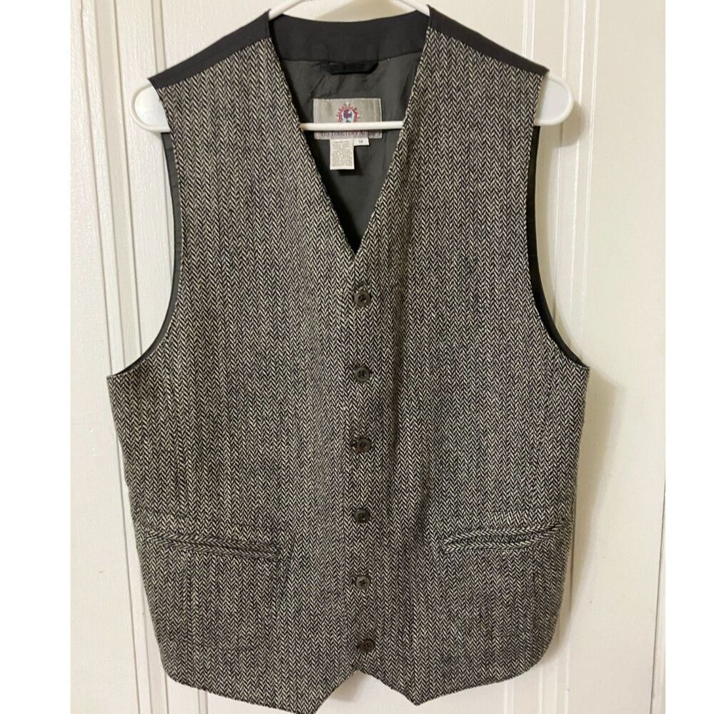 charcoal tweed vest
